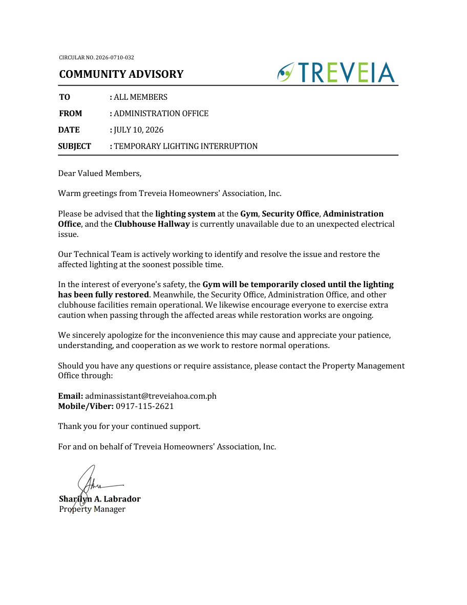 COMMUNITY ADVISORY
