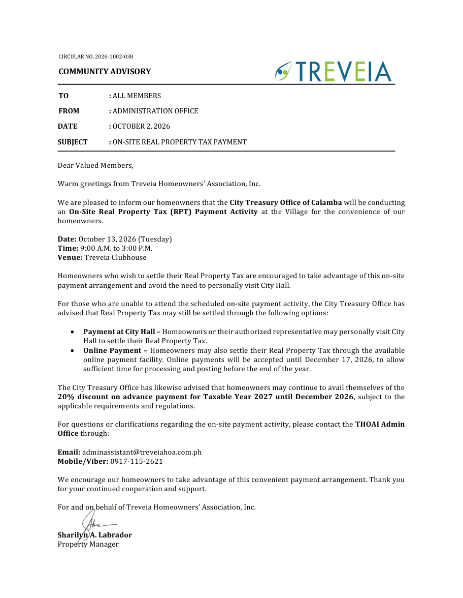 COMMUNITY ADVISORY