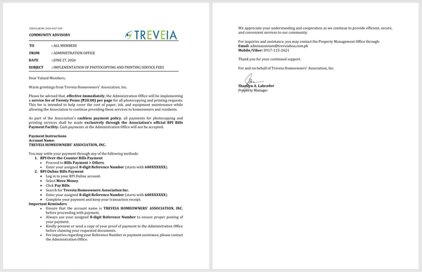 COMMUNITY ADVISORY